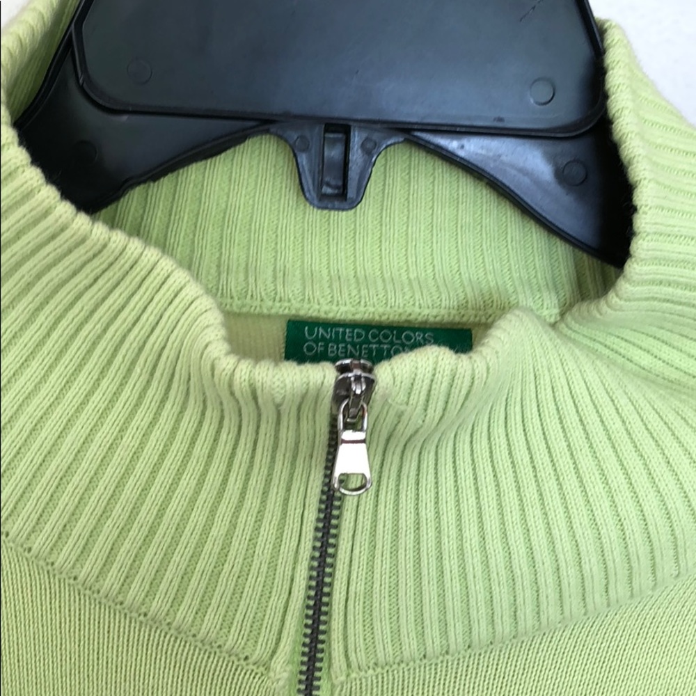 Zipper Jacket Bright Green Benetton - image 2